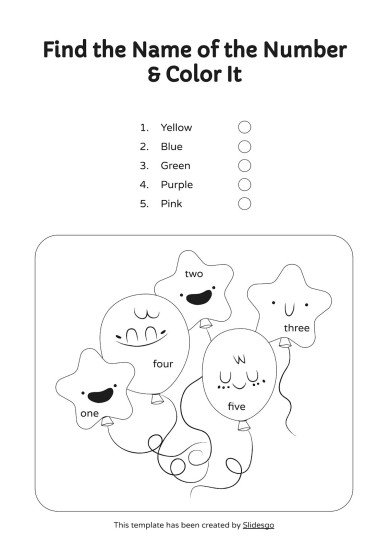 인쇄 가능한 숫자 감지 활동! 프레젠테이션 템플릿