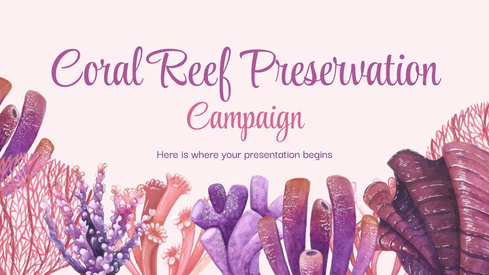 Coral Reef Preservation Campaign presentation template 