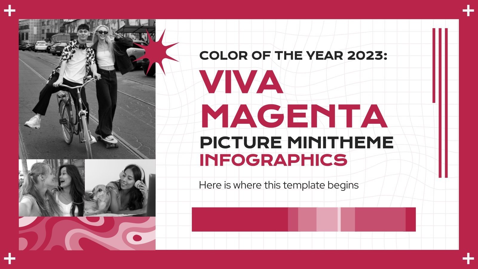 Farbe des Jahres 2023: Viva Magenta - Bilder Minithema Infografiken Präsentationsvorlage