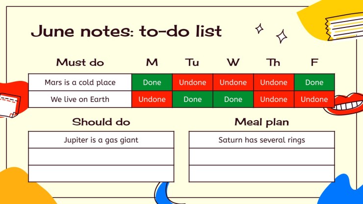 Doodle Yearly Planner presentation template 