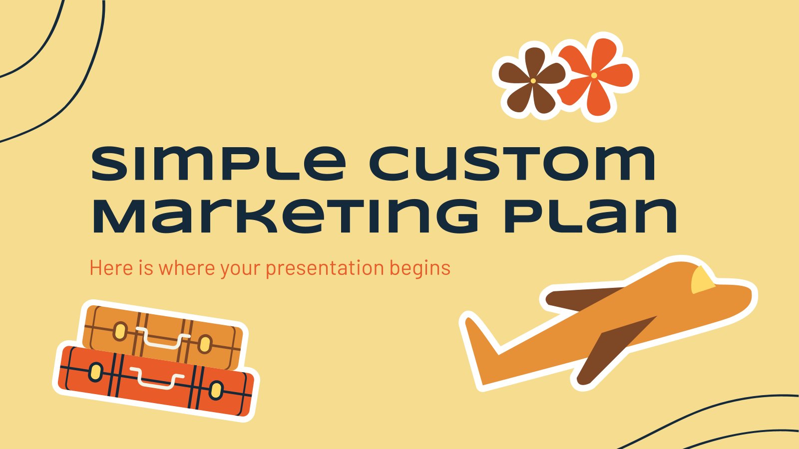 Simple Custom Marketing Plan presentation template 