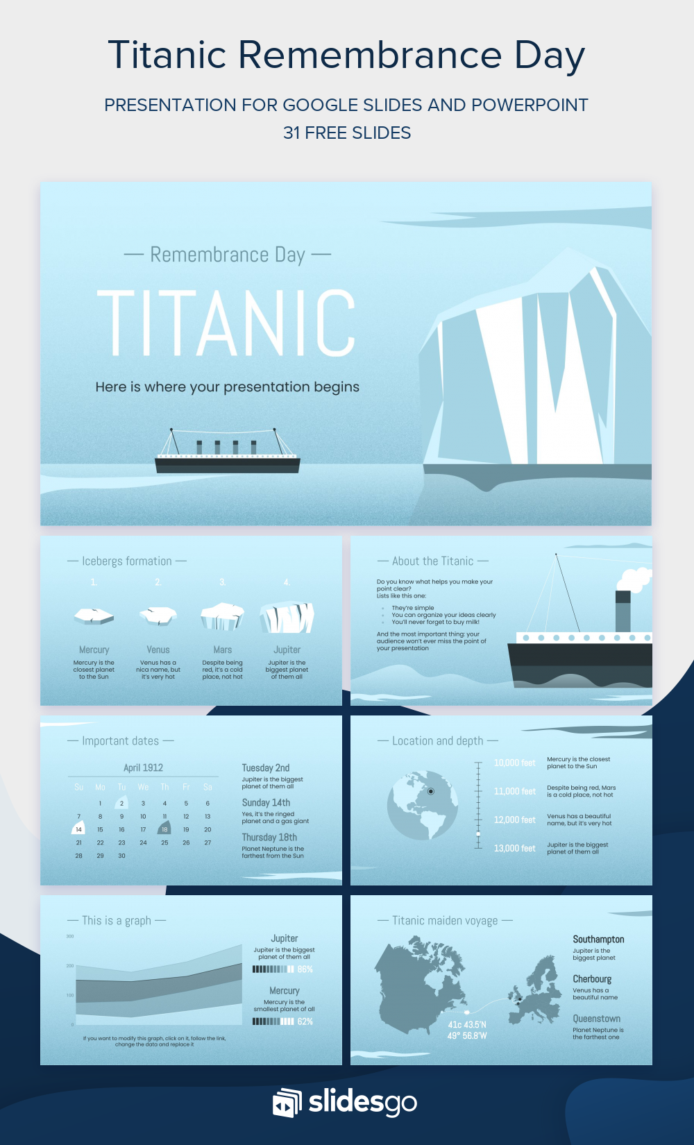 Titanic Remembrance Day | Google Slides & PowerPoint theme