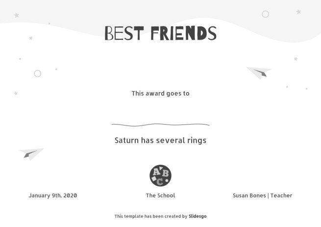 올해의 재미있는 학생상 프레젠테이션 템플릿