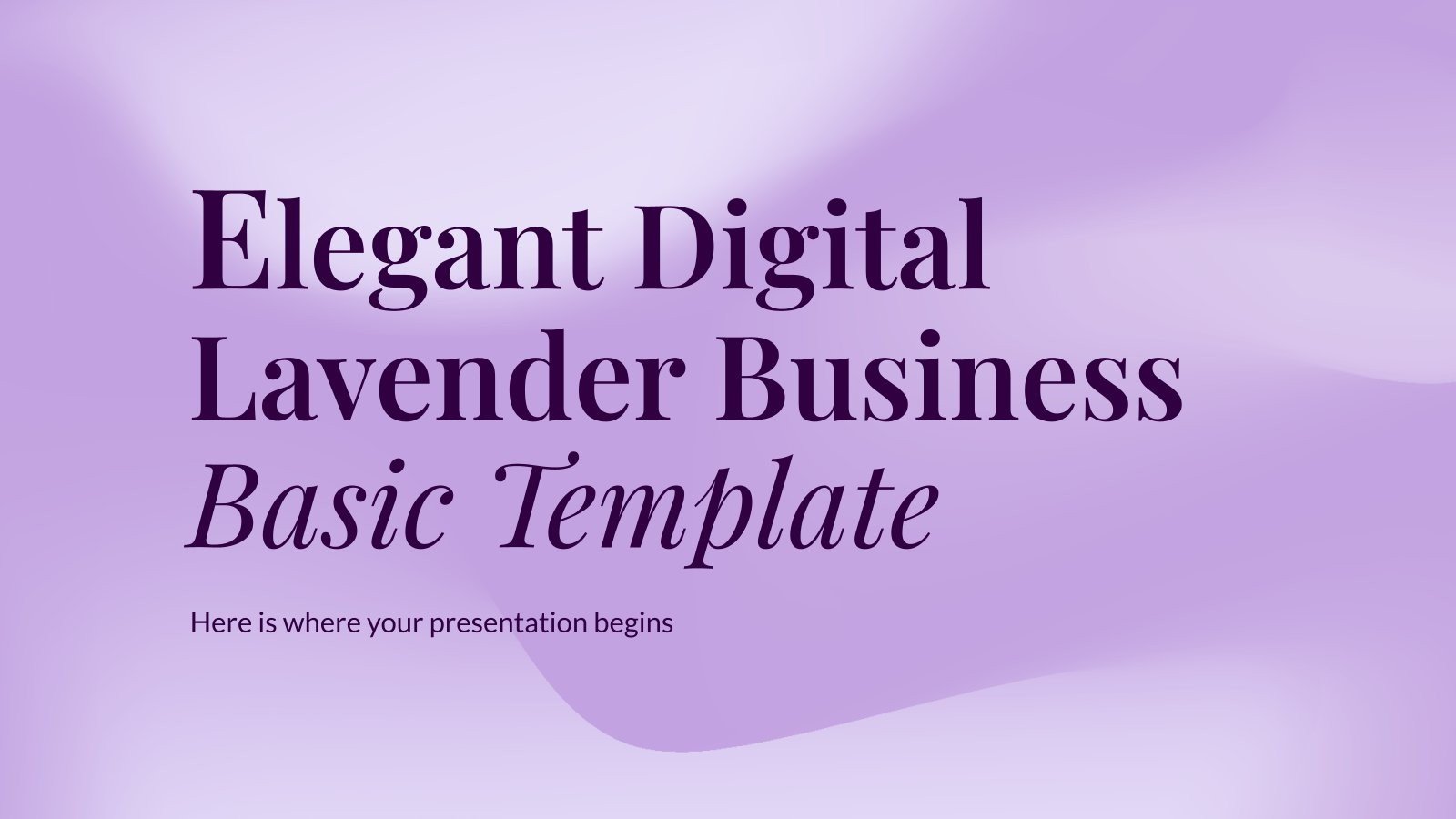Plantilla de presentación Plantilla básica para negocios estilo elegante, digital y con color lavanda