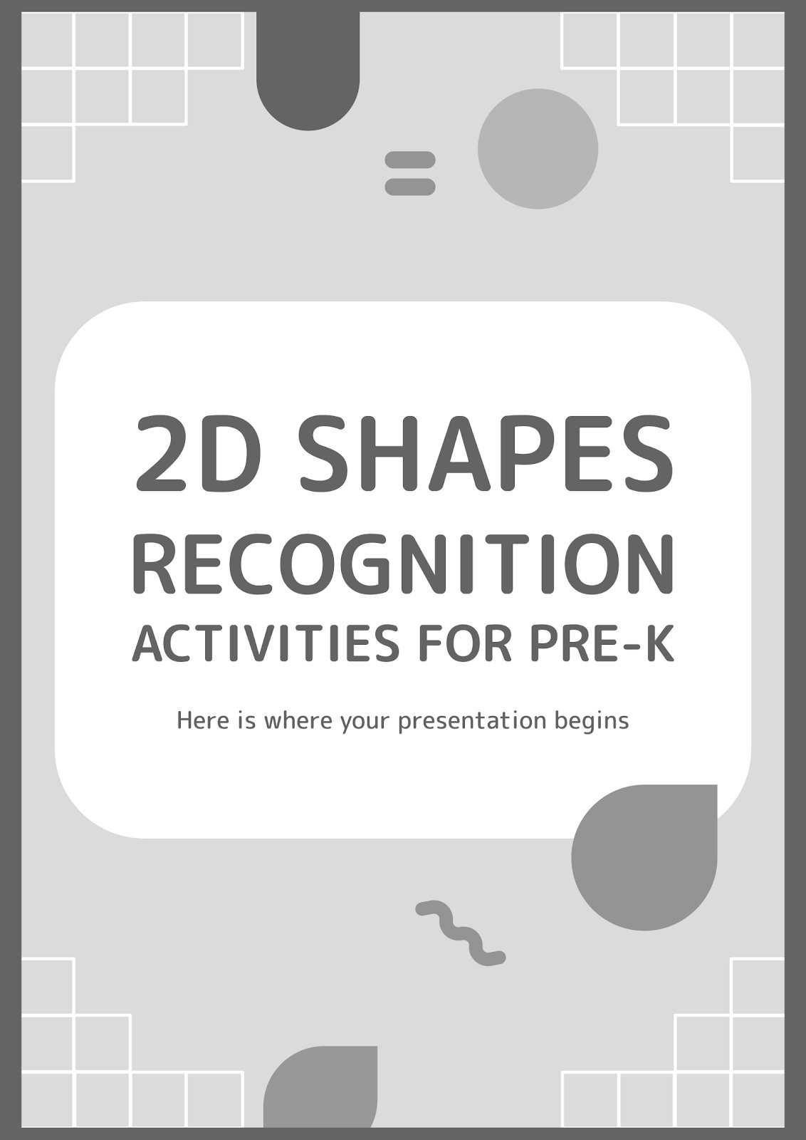 2D Shapes Recognition Activities for Pre-K presentation template 