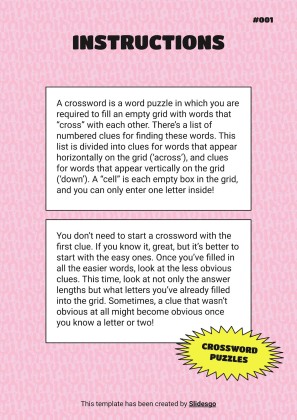 고급 크로스워드 퍼즐 프레젠테이션 템플릿
