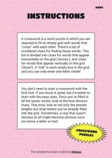 고급 크로스워드 퍼즐 프레젠테이션 템플릿