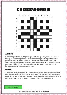 고급 크로스워드 퍼즐 프레젠테이션 템플릿