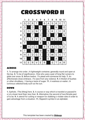 고급 크로스워드 퍼즐 프레젠테이션 템플릿