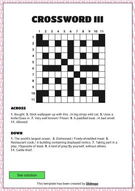 고급 크로스워드 퍼즐 프레젠테이션 템플릿