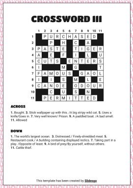 고급 크로스워드 퍼즐 프레젠테이션 템플릿