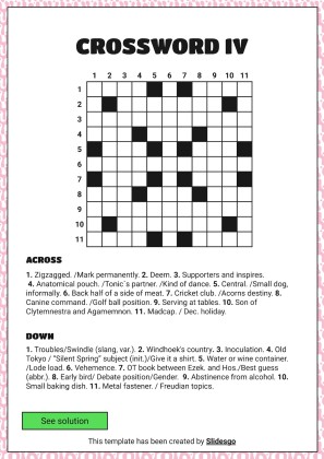 고급 크로스워드 퍼즐 프레젠테이션 템플릿