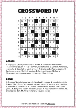 고급 크로스워드 퍼즐 프레젠테이션 템플릿