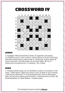 고급 크로스워드 퍼즐 프레젠테이션 템플릿