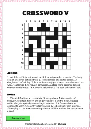 고급 크로스워드 퍼즐 프레젠테이션 템플릿