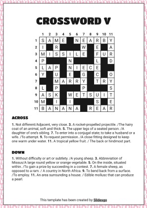 고급 크로스워드 퍼즐 프레젠테이션 템플릿