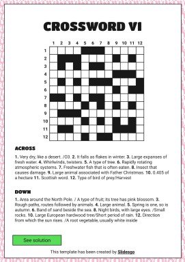고급 크로스워드 퍼즐 프레젠테이션 템플릿