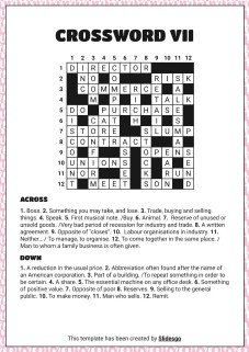 고급 크로스워드 퍼즐 프레젠테이션 템플릿