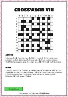 고급 크로스워드 퍼즐 프레젠테이션 템플릿