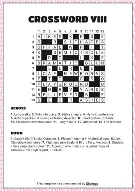 고급 크로스워드 퍼즐 프레젠테이션 템플릿