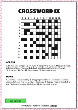 고급 크로스워드 퍼즐 프레젠테이션 템플릿
