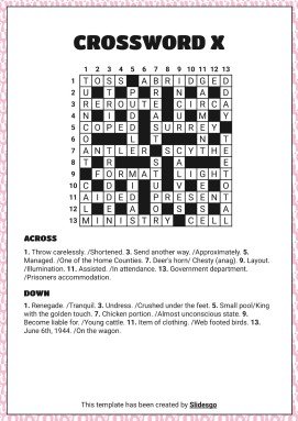 고급 크로스워드 퍼즐 프레젠테이션 템플릿