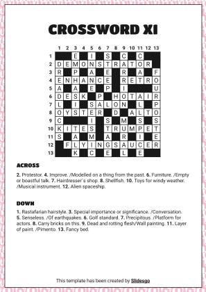 고급 크로스워드 퍼즐 프레젠테이션 템플릿