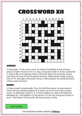 고급 크로스워드 퍼즐 프레젠테이션 템플릿
