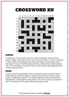 고급 크로스워드 퍼즐 프레젠테이션 템플릿