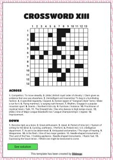 고급 크로스워드 퍼즐 프레젠테이션 템플릿