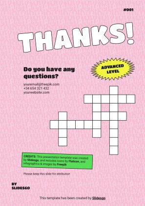 고급 크로스워드 퍼즐 프레젠테이션 템플릿