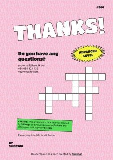 고급 크로스워드 퍼즐 프레젠테이션 템플릿