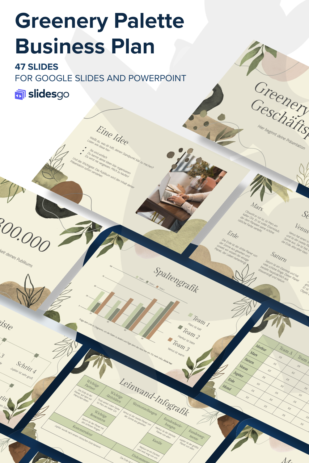 Greenery Palette Business Plan | Google Slides & PPT