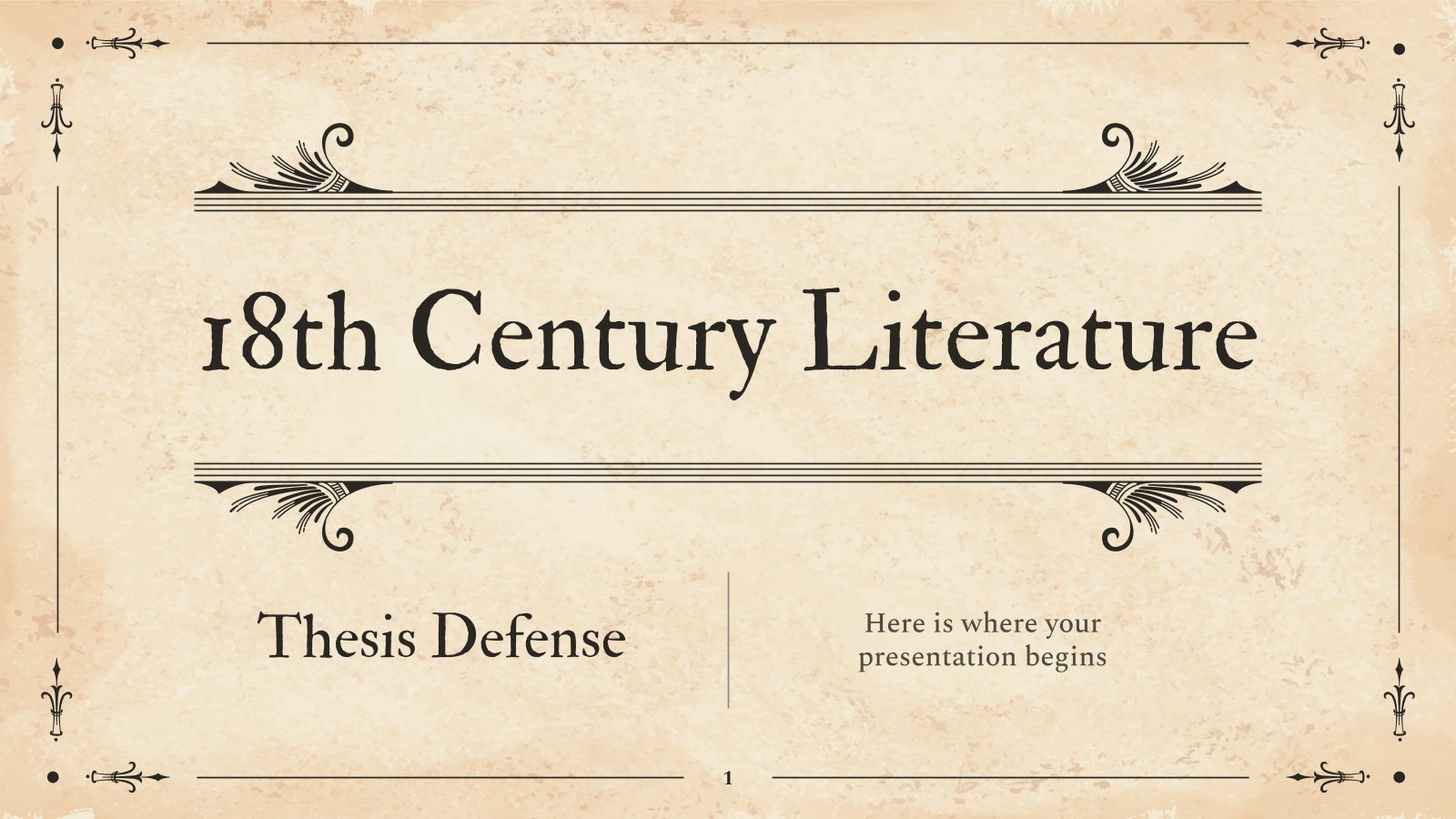 18th Century Literature Thesis Defense presentation template 
