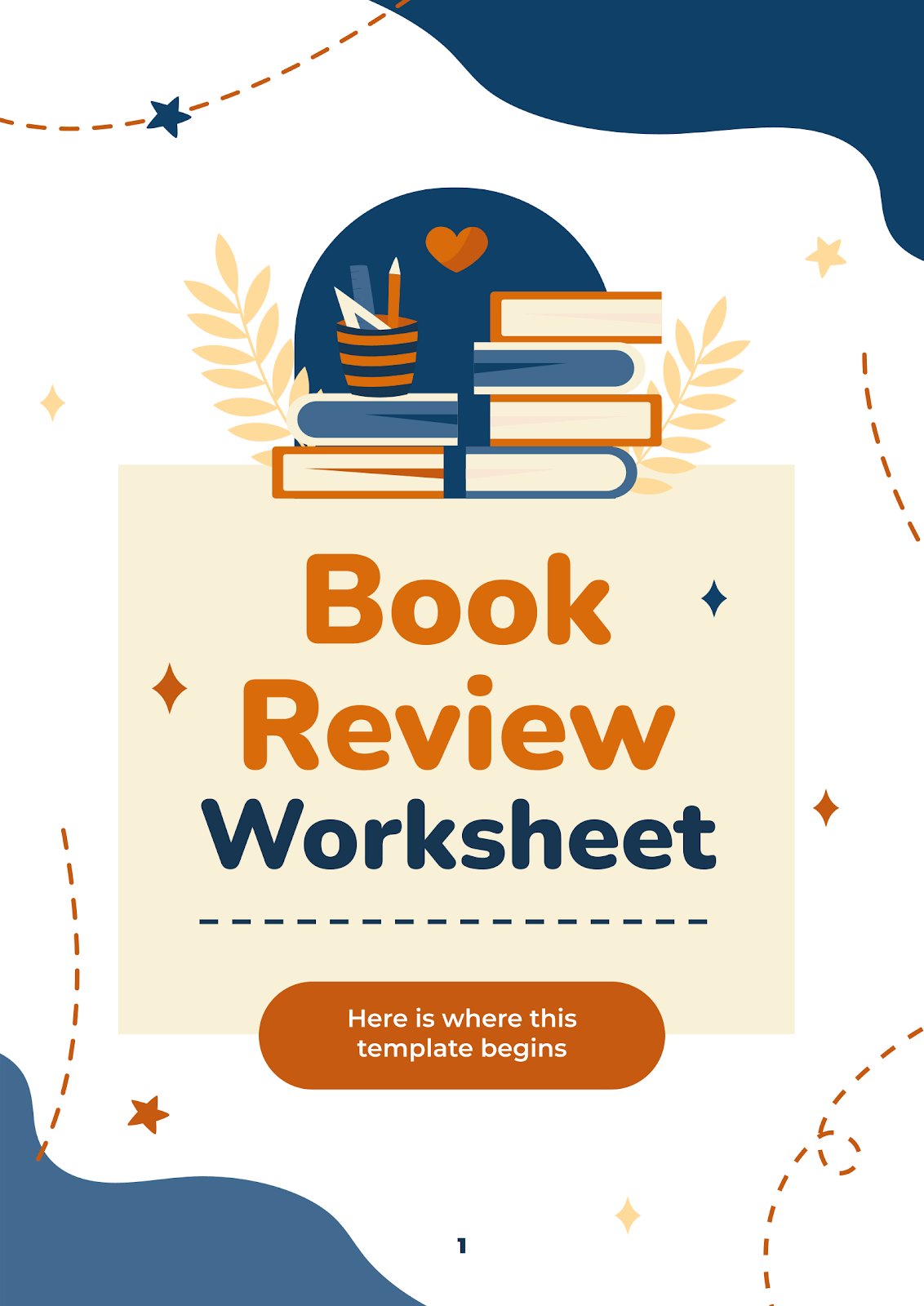 Book Review Worksheets presentation template 