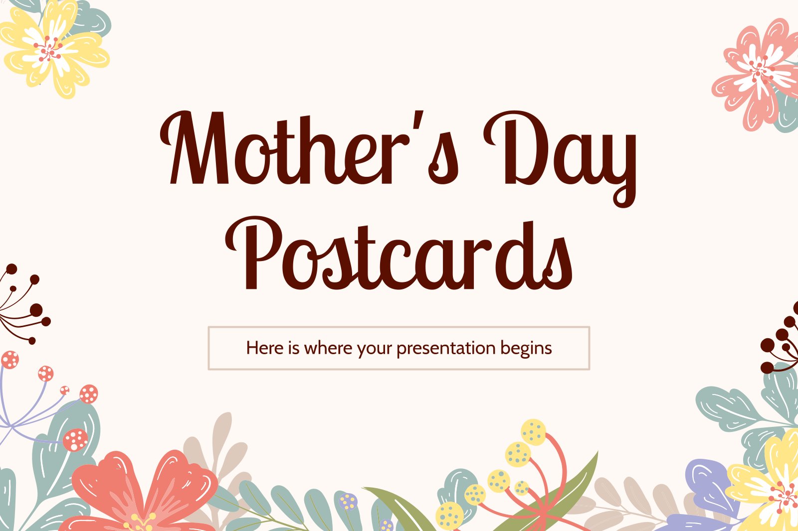 Mother's Day Postcards presentation template 