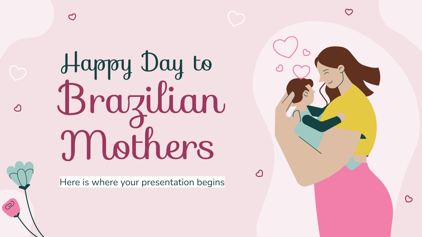 Plantilla de presentación ¡Feliz día para las madres brasileñas!