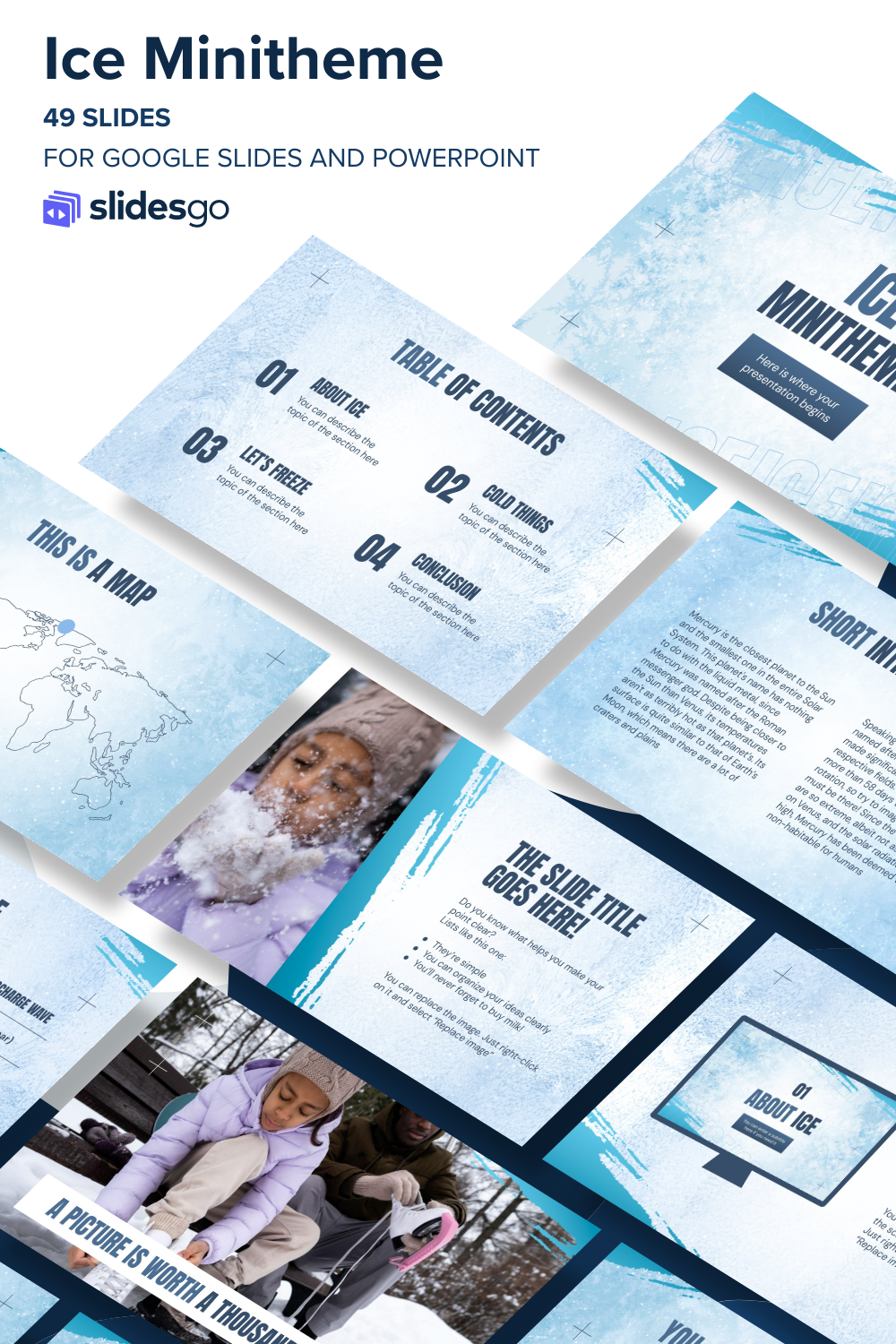 Powerpoint History Image Colorful Ice Minitheme | Google Slides & PowerPoint