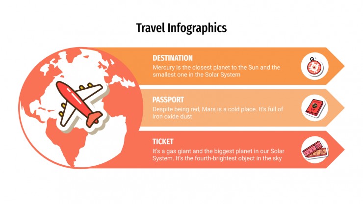 Modelo de apresentação Infográficos de viagens