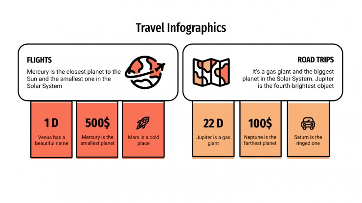 Modelo de apresentação Infográficos de viagens