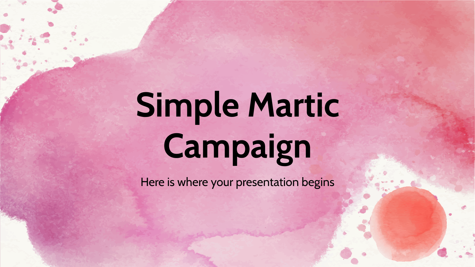 Simple Martic Campaign presentation template 