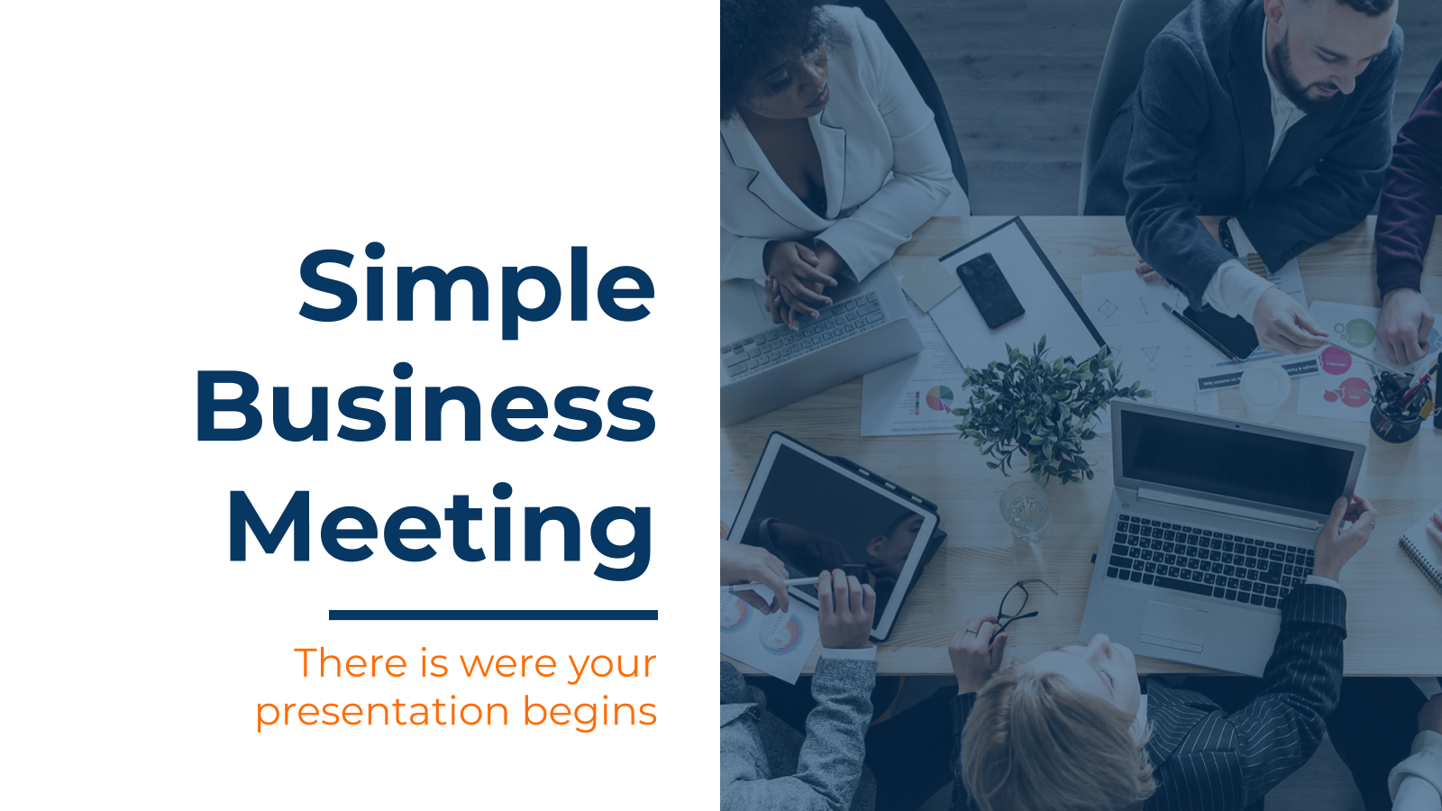 Simple Business Meeting presentation template 