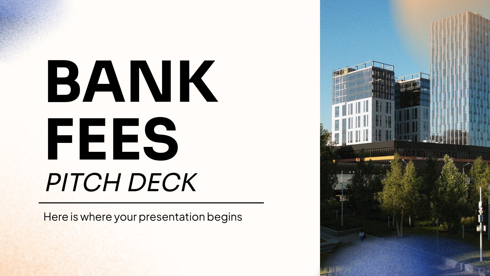 Bank Fees Pitch Deck presentation template 