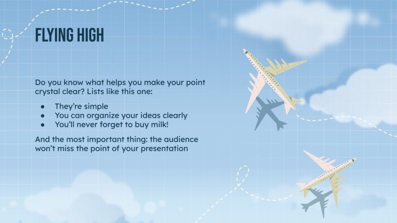 Flying Machine Slides Flying Airplane Theme | Google Slides & PPT