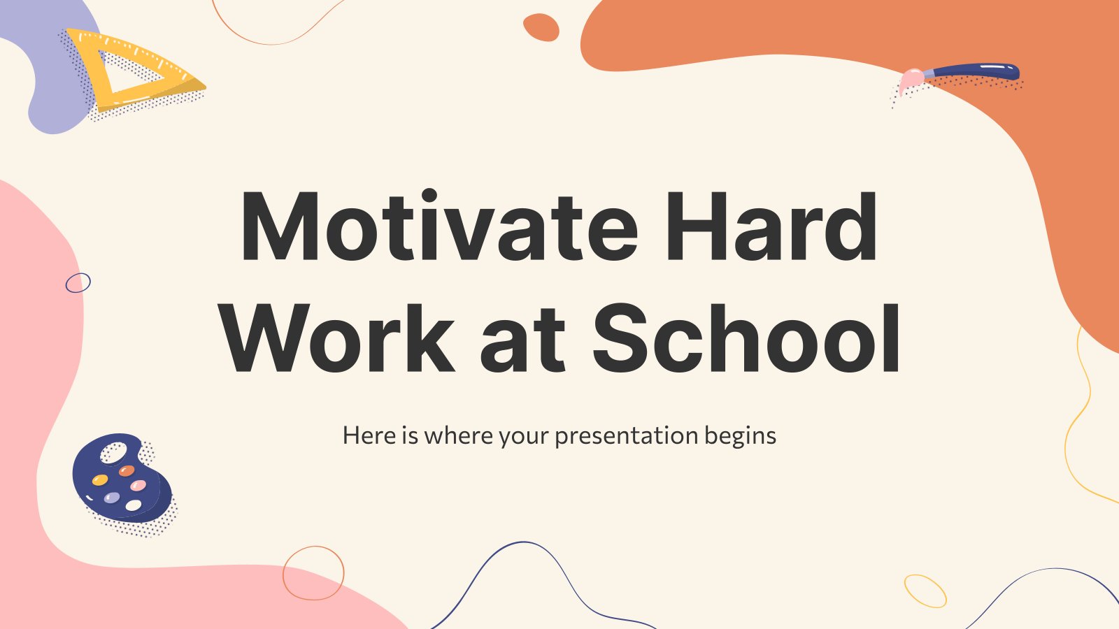 Motivate Hard Work at School presentation template 