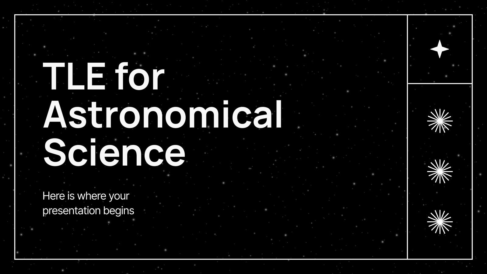 TLE pour les sciences astronomiques Modèles de présentation