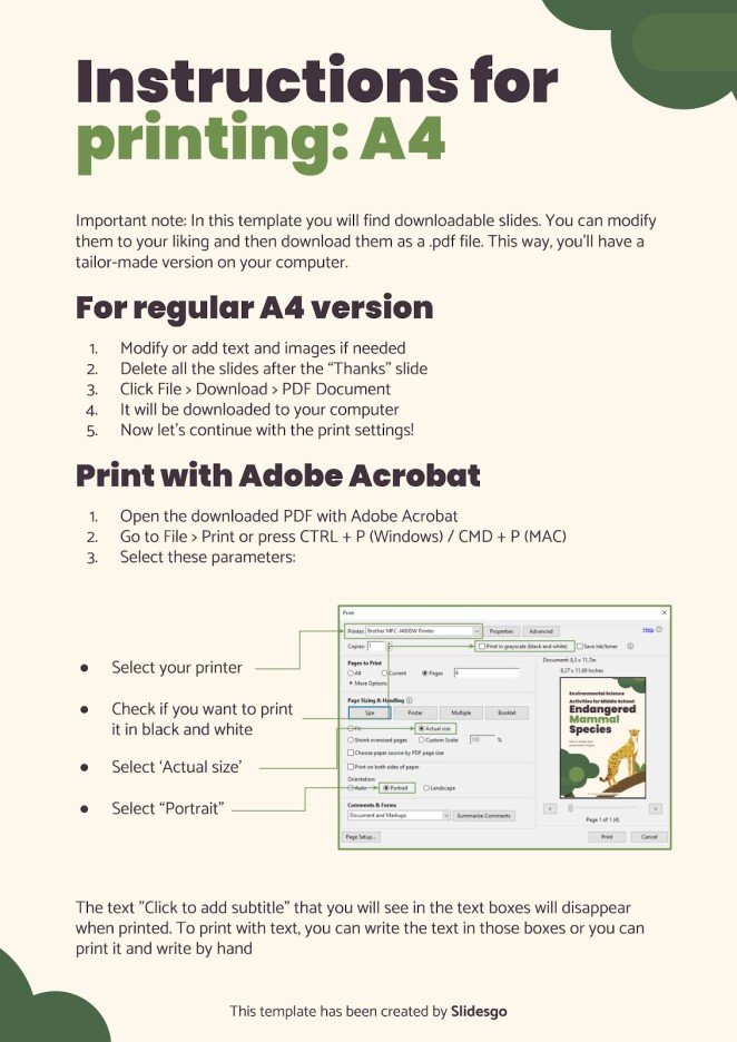 Middle School Environmental Science Endangered Mammals