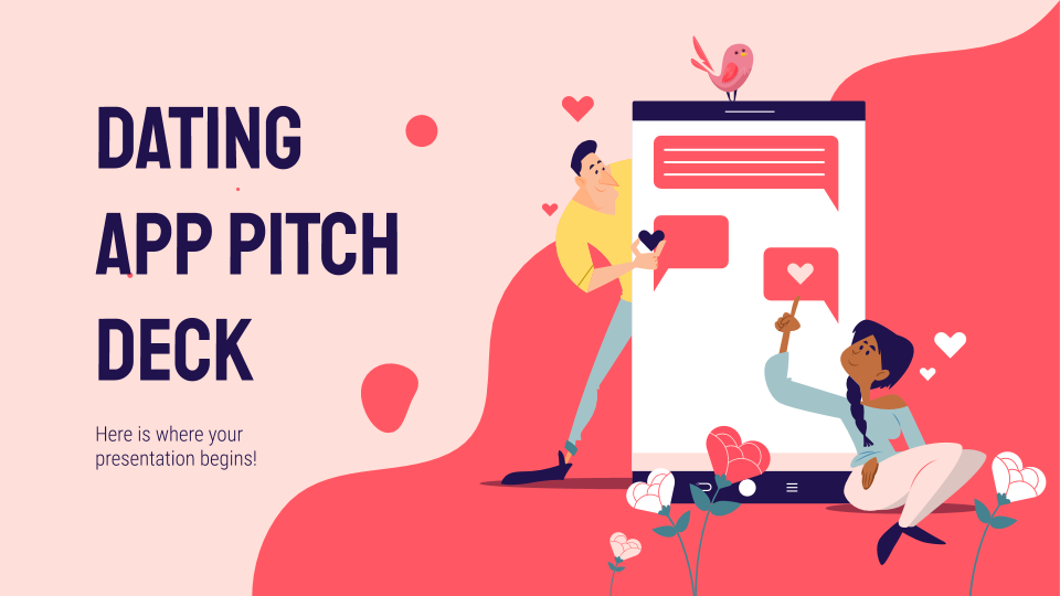 Plantilla de presentación Pitch deck para app de citas