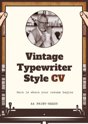 Ancien CV à la machine à écrire Modèles de présentation