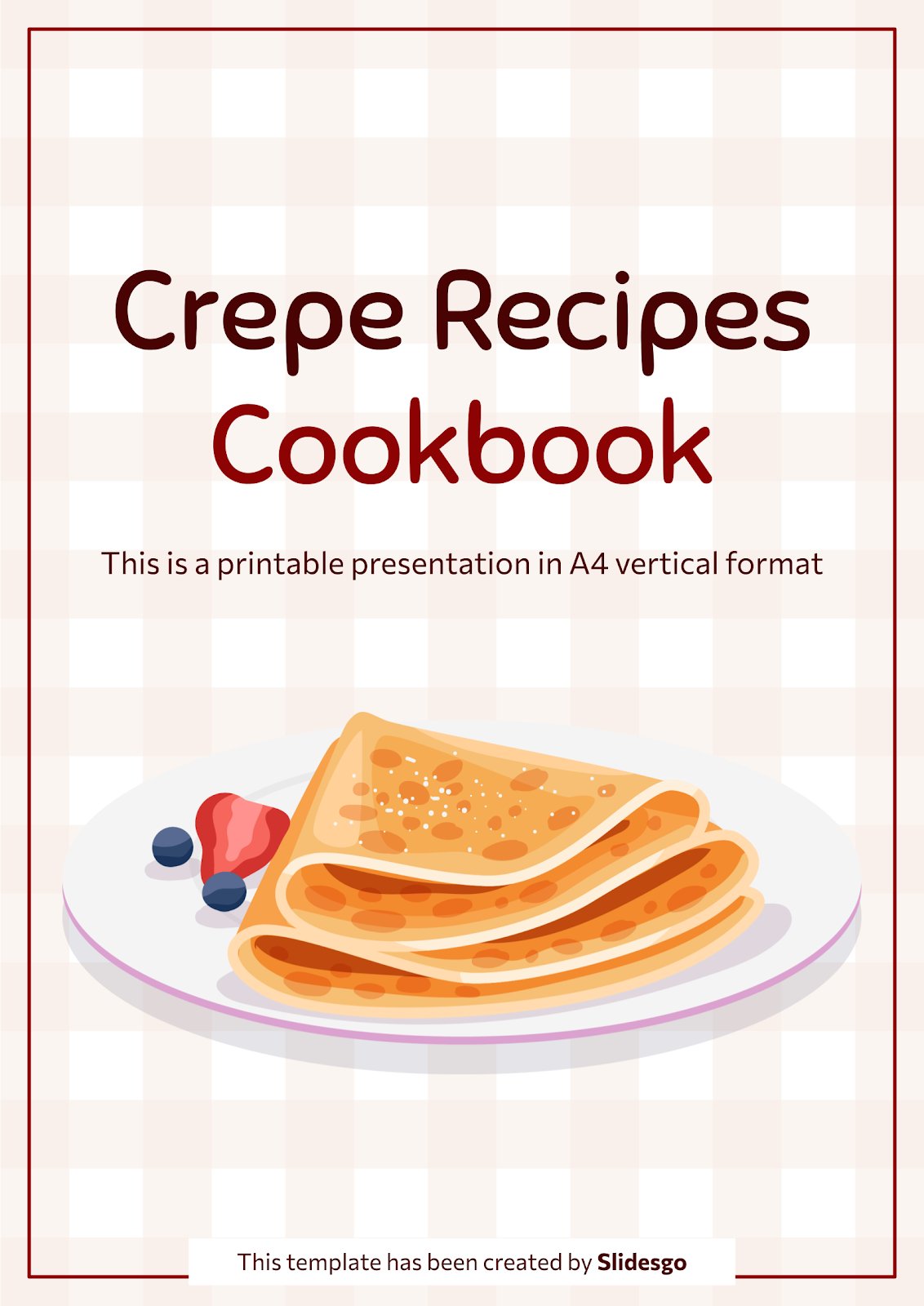 Livre de recettes de crêpes Modèles de présentation